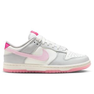Women’s Nike Dunk Low 520 Pack Sneakers in White Grey/ Pink