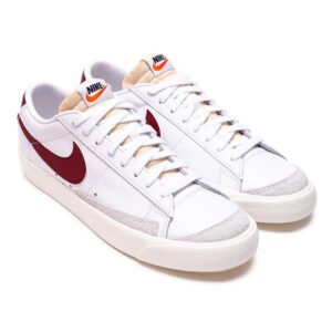 Nike Blazer Low 77 vintage trainers in white & burgundy