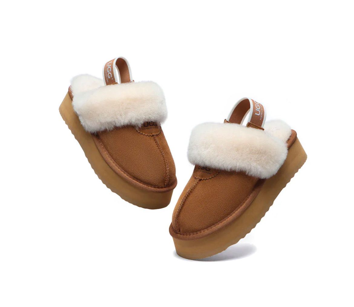 UGG Australian Shepherd Slippers Removable Strap Slingback Platform Waffle