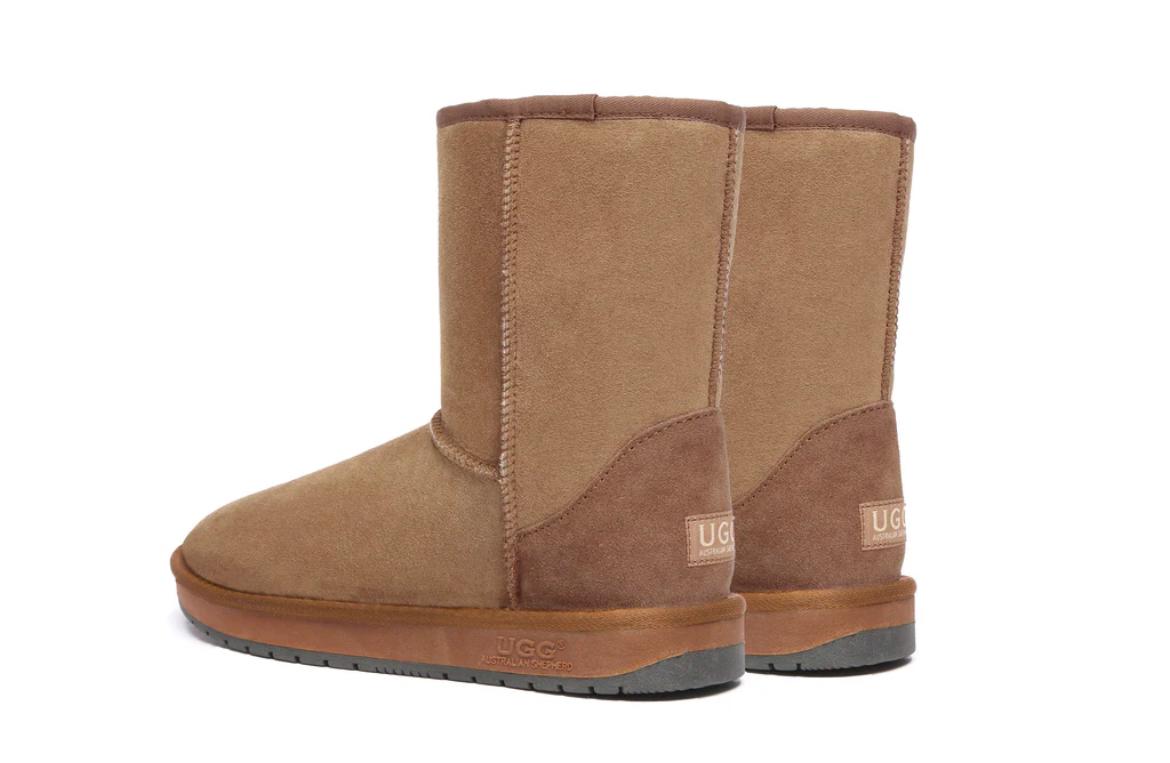 AUSTRALIAN SHEPHERD UGG Boots Double Face Sheepskin Wool Short Classic Chestnut