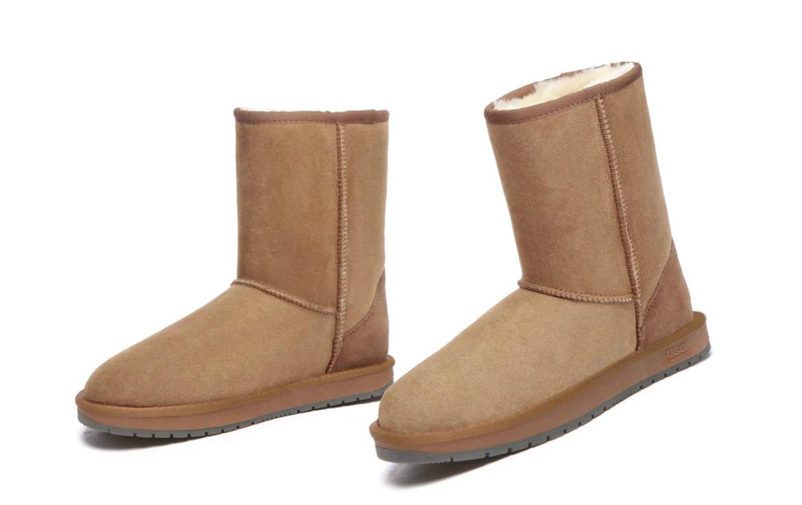 AUSTRALIAN SHEPHERD UGG Boots Double Face Sheepskin Wool Short Classic Chestnut