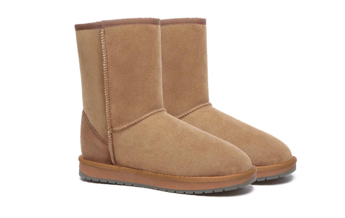 AUSTRALIAN SHEPHERD UGG Boots Double Face Sheepskin Wool Short Classic Chestnut