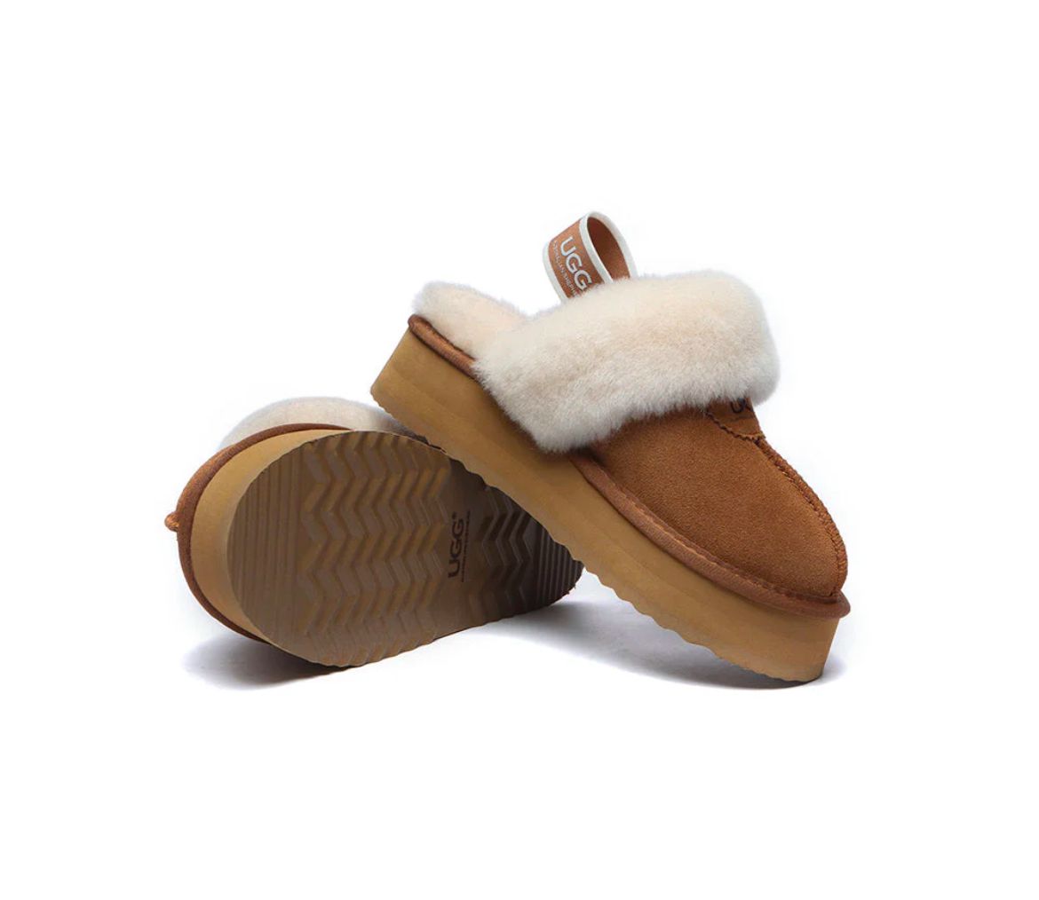 UGG Australian Shepherd Slippers Removable Strap Slingback Platform Waffle